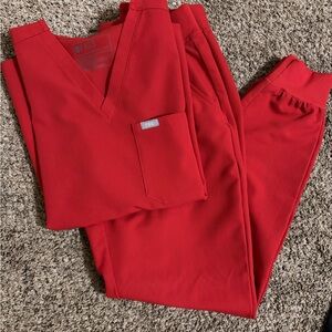 Figs Technical Collection Red Scrub Top
